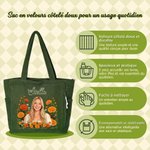 Sac fourre-tout en velours côtelé personnalisé avec fleur de naissance nom et photo transformée en style 3D - Cadeau d'anniversaire pour les femmes 13