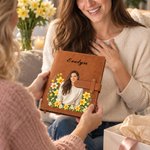 Personalised Muticolor Character Portrait Birth Flower Notebook with Name Birthday Mother's Day Gifts for Readers Women