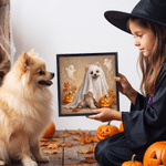 Gepersonaliseerde canvasafdrukken met foto’s van pompoenspookjes en heksen – Halloween- en verjaardagscadeau voor eigenaren en liefhebbers van huisdieren