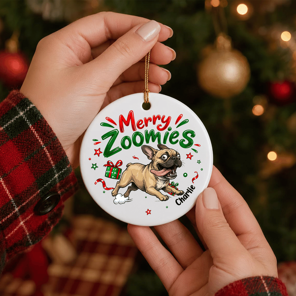 Personalised Merry Woofmas Cartoon Pet Photo Ceramic Ornament with Name Tree Decor Christmas Gift for Pet Owner Lover 6