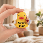 Personalised 3D Printed Cute Knitting Duck Figurine with Name Desk Decor Birthday Gift for Mothers Grandmas