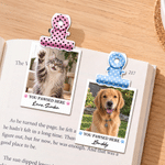 Personalised Pet Photo Paw Design Magnetic Bookmark Clip with Title and Text Birthday Book Club Gift for Bookworms Pet Lovers 1