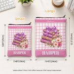 Livres personnalisés sur les fleurs de naissance à l'aquarelle – Housse en cuir PU à motif treillis avec prénom et texte – Cadeau d'anniversaire ou de Noël pour les femmes passionnées de lecture 8