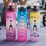 Personalized Fitness Girl Graphic Motivational Quote BPA-Free 32 oz Water Bottle with Flip-Top Lid and Time Markers Birthday Gift for Fitness Women 2