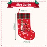 Personalised 3D-Effect Artwork Photo Snowflake Plaid Pattern Christmas Stocking with Name and Initial Christmas Gift for Family Kids Friends 9