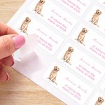 Carte de vœux personnalisée avec photo de votre animal de compagnie peinte à l'aquarelle et empreinte de patte, accompagnée d'autocollants pour le nom et l'adresse. Lot de 20. Cadeau d'anniversaire ou de fête pour les amis et la famille.