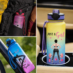 Personalized Fitness Girl Graphic Motivational Quote BPA-Free 32 oz Water Bottle with Flip-Top Lid and Time Markers Birthday Gift for Fitness Women 6