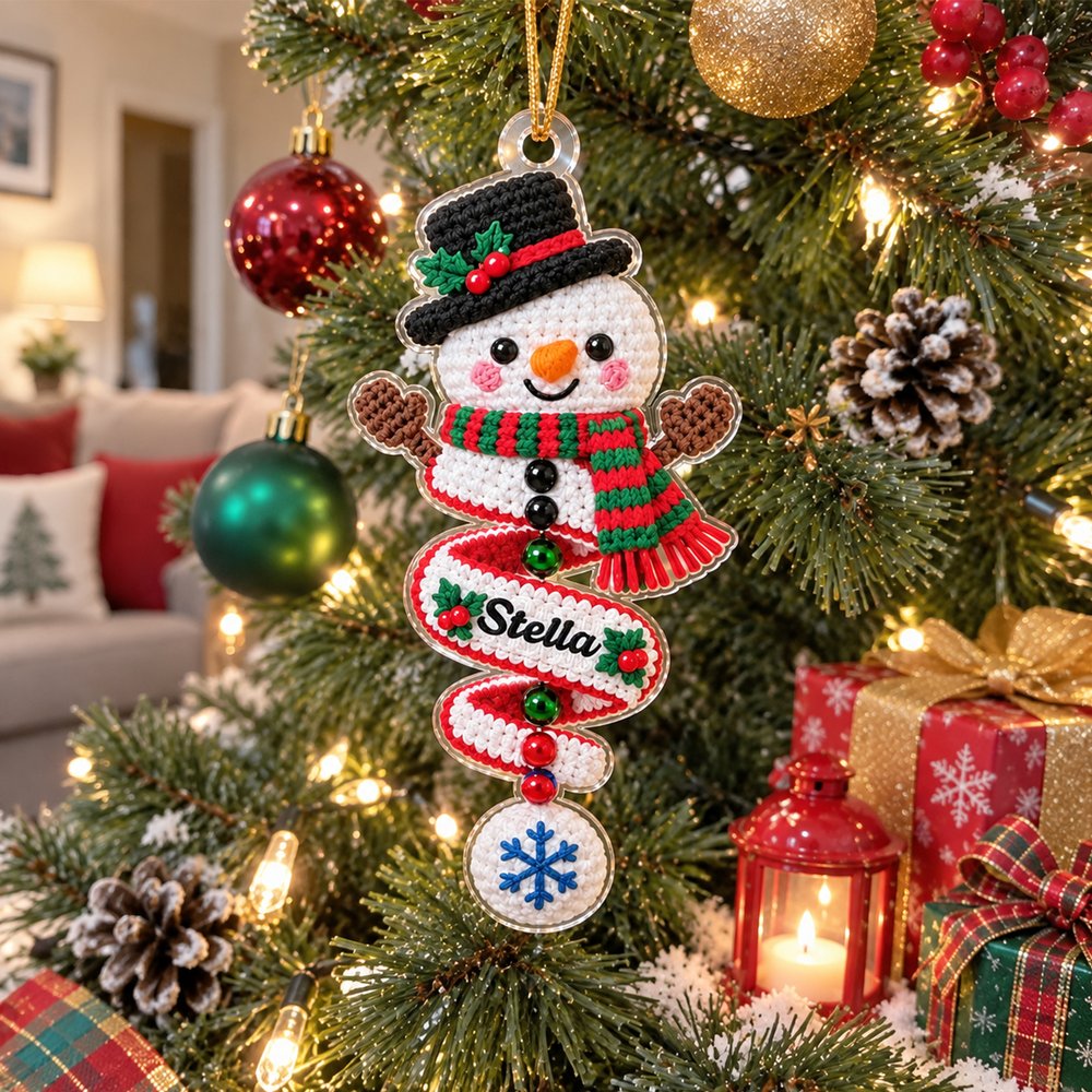 Personalised Cute Santa Claus Gingerbread Man Christmas Tree Ornament with Name Christmas Stocking Gift for Family Kids 3