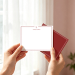 Personalized Minimalist Classic Initial Flat Note Card with Name and Address Sticker Set of 20 Daily Use Birthday Thank You Gift for Friends Family