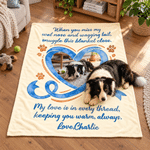 Coperta morbida personalizzata con foto, motivo multicolore a cuori e impronte di zampe, con nome: decorazione per la casa, regalo di compleanno o commemorativo per gli amanti degli animali domestici 4