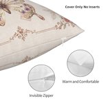 Personalized Retro Butterfly Birth Flower Soft Throw Pillow Cover with Name Home Decor Birthday Gift for Friend Family