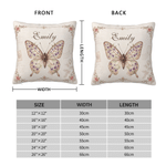Personalized Retro Butterfly Birth Flower Soft Throw Pillow Cover with Name Home Decor Birthday Gift for Friend Family