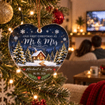 Personalised Our First Christmas Glass Acrylic Ornament with Text and Date Home Decor Christmas Gift for Family Couple Newlywed
