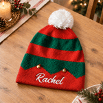 Personalised Embroidery Little Bell White Fluffy Ball Santa Hat with Name Christmas Party Gift for Family 2
