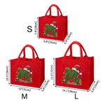 Personalised Christmas Theme Snowflake Holly Santa Hat Initial Large Capacity Linen Tote Bag with Name Christmas Party Holiday Gift for Family Friends