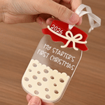 Personalised Sourdough Starter Jar Acrylic Christmas Ornament with Text and Year Christmas Gift for Bakers Bread Lovers 3