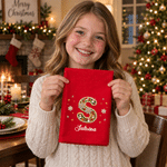 Personalized 3D-Style Artwork Christmas Beaded Initial 100% Cotton Christmas Napkin with Name Table Decor Christmas Gift for Family Friends