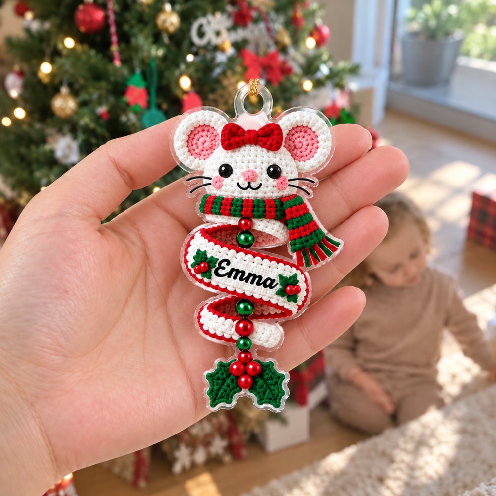 Personalised Cute Santa Claus Gingerbread Man Christmas Tree Ornament with Name Christmas Stocking Gift for Family Kids 6
