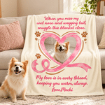 Coperta morbida personalizzata con foto, motivo multicolore a cuori e impronte di zampe, con nome: decorazione per la casa, regalo di compleanno o commemorativo per gli amanti degli animali domestici 2