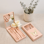 Personalized Butterfly Birth Flower Name 5 Pcs Makeup Brush Set with Travel Storage Box and Mirror Daily Use Birthday Gift for Women Girls