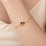 Personalized Heat-Activated Hidden Photo 3D Bubble Initial Sterling Silver Bracelet with Text Birthday Anniversary Gift for Her Pet Lover 7