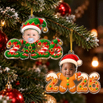 Personalized 3D-Effect Art Baby Face Photo Acrylic Christmas Theme Ornament Tree Decor Christmas Gift for New Parents Newborn 2