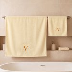 Personalized Embroidered Initial 100% Cotton Hand Towel Bath Towel with Name Daily Use Christmas Birthday Gift for Family Friend