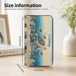 Personalised Imitation Quilting Style 1-10 Sea Turtles PU Leather Wallet with Names Daily Use Birthday Anniversary Gift for Mum Gran Woman