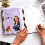 Personalized 3D-Effect Artwork Cartoon Teacher Photo 2027 Planner A5 Notebook with Text  Monthly Planner Birthday Gift for Educator