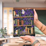 Personalized Vintage Birth Flower Bookshelf Book Sleeve with Name and Button Reading Accessory Birthday Gift for Book Lovers Students 9