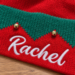 Personalised Embroidery Little Bell White Fluffy Ball Santa Hat with Name Christmas Party Gift for Family 6
