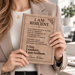 Personalized I Am Resilient Motivational Quote A5 Notebook with Name and 100 Lined Pages Daily Use Birthday Gift for Family Women Friends