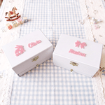 Personalized Ballerina Flower Rabbit Crown Musical Jewellery Box with Name and Makeup Mirror Daily Use Birthday Gift for Ballet Lovers Girls