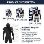 Personalised American Football Player Shirt Acrylic Magnetic Fridge Magnet with Name and Number Home Decor Game Day Birthday Gift for American Football Player Lover 7