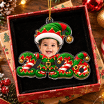Personalized 3D-Effect Art Baby Face Photo Acrylic Christmas Theme Ornament Tree Decor Christmas Gift for New Parents Newborn 6