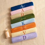 Personalized Embroidered Initial 100% Cotton Hand Towel Bath Towel with Name Daily Use Christmas Birthday Gift for Family Friend