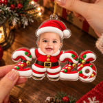 Personalized 3D-Effect Art Baby Face Photo Acrylic Christmas Theme Ornament Tree Decor Christmas Gift for New Parents Newborn 3