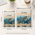 Personalised Mum Sea Turtle and 1-10 Baby Sea Turtles Book Sleeve with Title and Name Daily Use Birthday Gift for Book Lover Grandma Mum