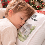 Personalized Our First Home House Photo Book-Shaped Soft Throw Pillow with Year and Text Housewarming Christmas Gift for Family Friends