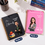 Personalized 3D-Effect Artwork Cartoon Teacher Photo 2027 Planner A5 Notebook with Text  Monthly Planner Birthday Gift for Educator