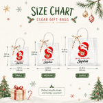 Personalized Snowflake Reindeer Waterproof Large Capacity Ribbon Gift Bag with Name and Initial Christmas Gift for Kids Children
