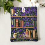 Personalized Vintage Birth Flower Bookshelf Book Sleeve with Name and Button Reading Accessory Birthday Gift for Book Lovers Students 3