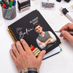 Personalized 3D-Effect Artwork Cartoon Teacher Photo 2027 Planner A5 Notebook with Text  Monthly Planner Birthday Gift for Educator
