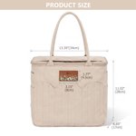 Personalised Watercolor Birth Flower Multi-Compartment Canvas Storage Bag with PU Leather Name Label Birthday Gift for Knitting Lover Gran 9