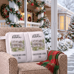 Personalized Our First Home House Photo Book-Shaped Soft Throw Pillow with Year and Text Housewarming Christmas Gift for Family Friends