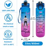 Personalized Fitness Girl Graphic Motivational Quote BPA-Free 32 oz Water Bottle with Flip-Top Lid and Time Markers Birthday Gift for Fitness Women 9