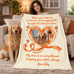 Coperta morbida personalizzata con foto, motivo multicolore a cuori e impronte di zampe, con nome: decorazione per la casa, regalo di compleanno o commemorativo per gli amanti degli animali domestici 5
