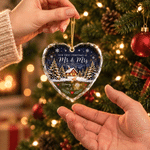 Personalised Our First Christmas Glass Acrylic Ornament with Text and Date Home Decor Christmas Gift for Family Couple Newlywed