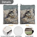 Housse de livre personnalisée avec nom et photo d'animal - Style peinture à l'huile - Cadeau pour les propriétaires d'animaux de compagnie