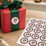 Personalised Christmas Theme Initial Checkered Design Waterproof Stickers with Name Gift Decor Christmas Party Gift for Family Friends 1